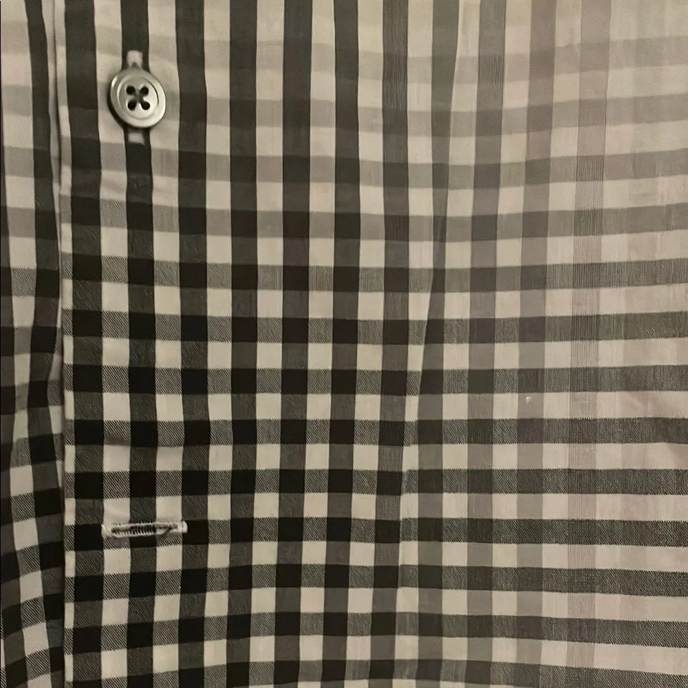 Black and White Checkered Men's Shirt - Picture 2 of 4